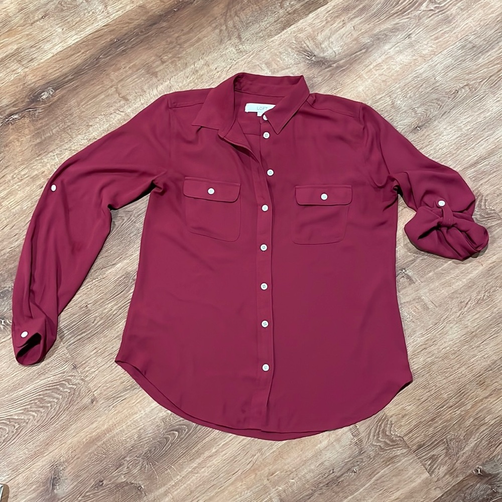 Maroon button up